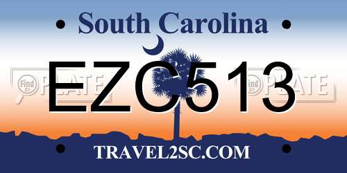 EZC513 South Carolina License Plate