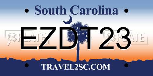 EZDT23 South Carolina License Plate