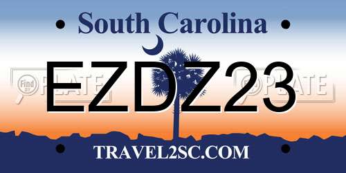 EZDZ23 South Carolina License Plate