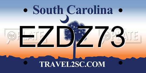 EZDZ73 South Carolina License Plate