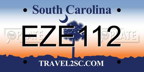 EZE112 South Carolina License Plate
