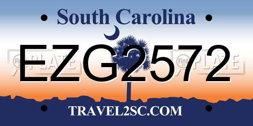 EZG2572 South Carolina License Plate