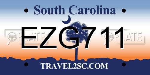EZG711 South Carolina License Plate