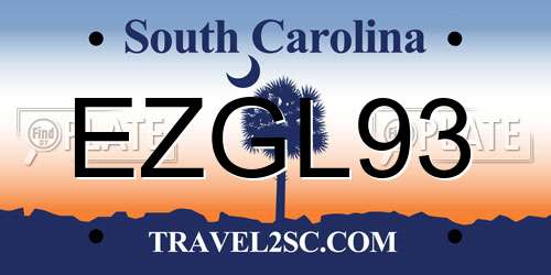 EZGL93 South Carolina License Plate
