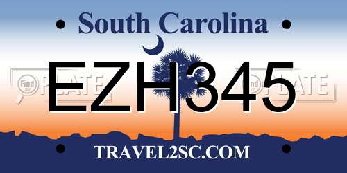 EZH345 South Carolina License Plate