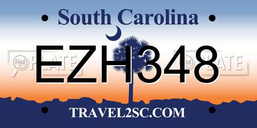 EZH348 South Carolina License Plate