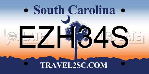 EZH34S South Carolina License Plate