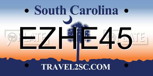 EZHE45 South Carolina License Plate