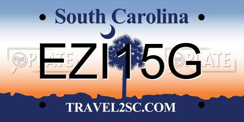 EZI15G South Carolina License Plate