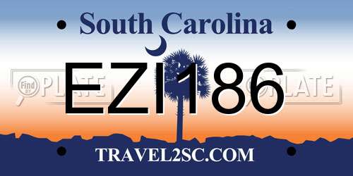 EZI186 South Carolina License Plate