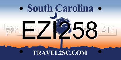 EZI258 South Carolina License Plate