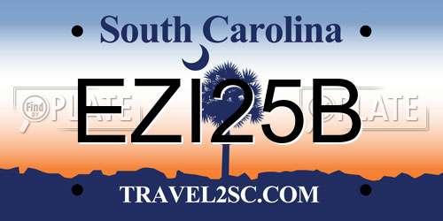 EZI25B South Carolina License Plate