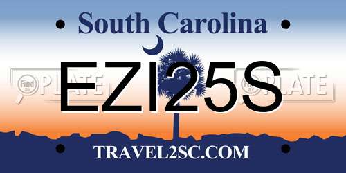 EZI25S South Carolina License Plate