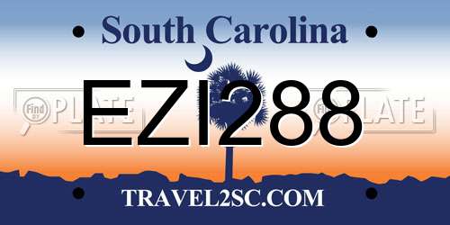EZI288 South Carolina License Plate