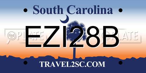 EZI28B South Carolina License Plate