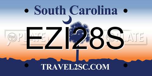 EZI28S South Carolina License Plate