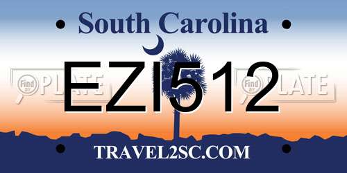 EZI512 South Carolina License Plate