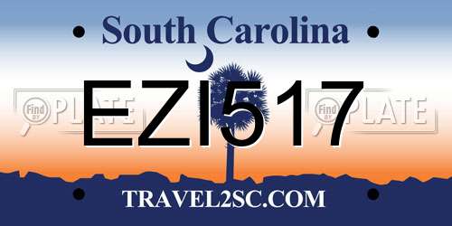 EZI517 South Carolina License Plate