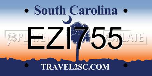 EZI755 South Carolina License Plate