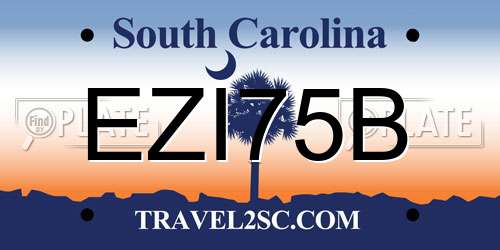 EZI75B South Carolina License Plate