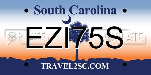 EZI75S South Carolina License Plate