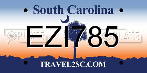 EZI785 South Carolina License Plate