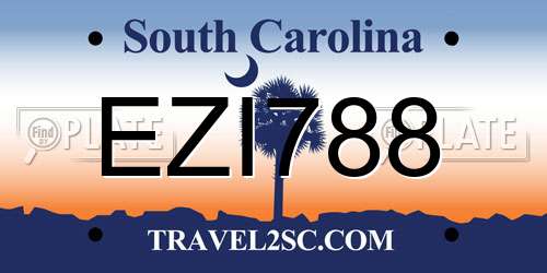 EZI788 South Carolina License Plate