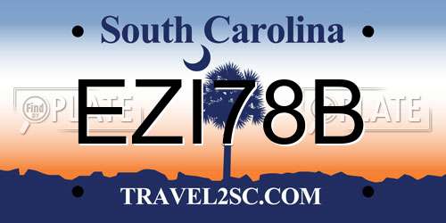 EZI78B South Carolina License Plate