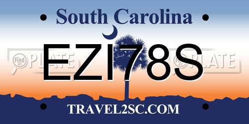 EZI78S South Carolina License Plate