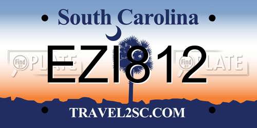 EZI812 South Carolina License Plate