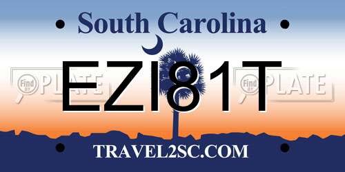 EZI81T South Carolina License Plate