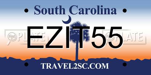 EZIT55 South Carolina License Plate