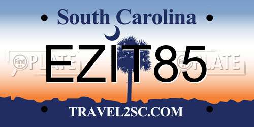 EZIT85 South Carolina License Plate