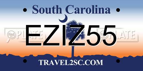EZIZ55 South Carolina License Plate