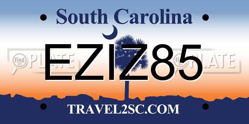 EZIZ85 South Carolina License Plate