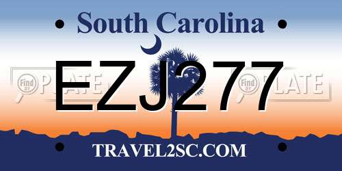 EZJ277 South Carolina License Plate