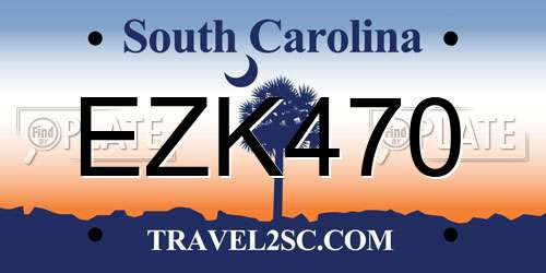 EZK470 South Carolina License Plate