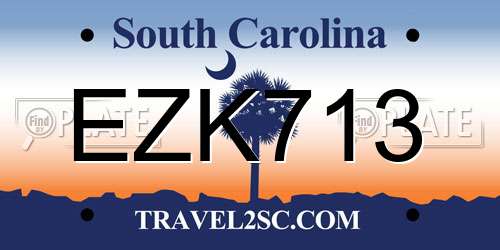 EZK713 South Carolina License Plate