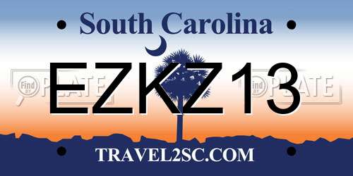 EZKZ13 South Carolina License Plate