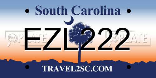 EZL222 South Carolina License Plate