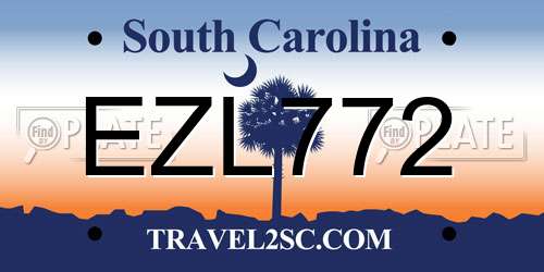 EZL772 South Carolina License Plate