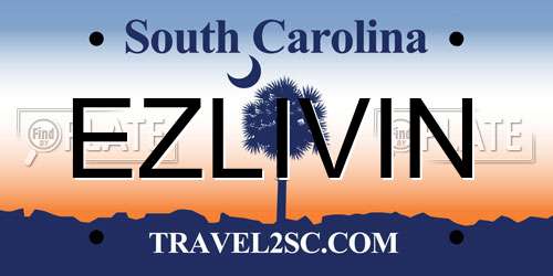 EZLIVIN South Carolina License Plate