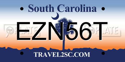 EZN56T South Carolina License Plate