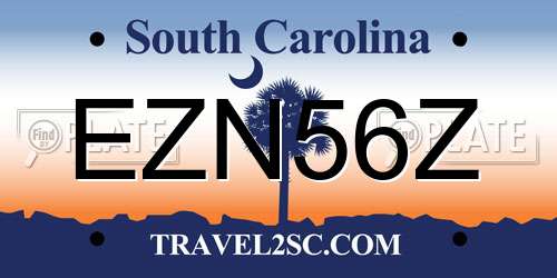 EZN56Z South Carolina License Plate