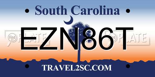 EZN86T South Carolina License Plate