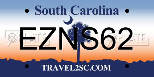 EZNS62 South Carolina License Plate