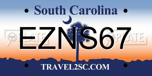 EZNS67 South Carolina License Plate