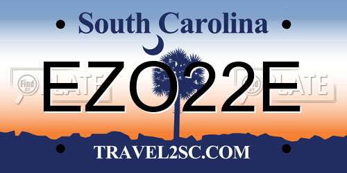 EZO22E South Carolina License Plate