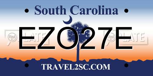 EZO27E South Carolina License Plate