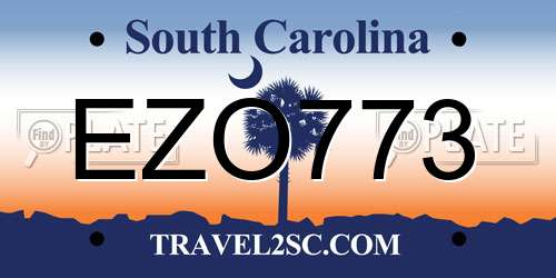 EZO773 South Carolina License Plate